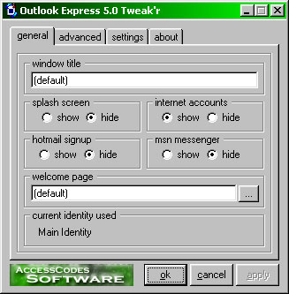 Outlook Express 5.0 Tweak'r 2.0